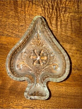 Glass Spade-Shaped Decorative Dish - clear
